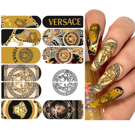 versace nail art stickers|Versace Nail Art Decals .